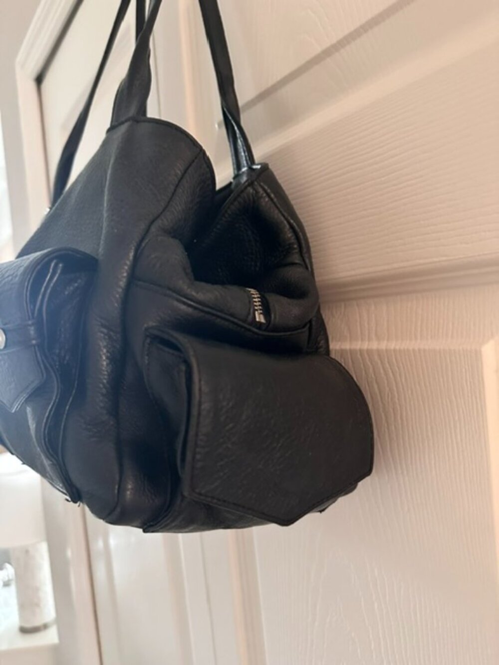 Botkier "Biker Bag" Black Leather with Chrome-EUC - Picture 6 of 14
